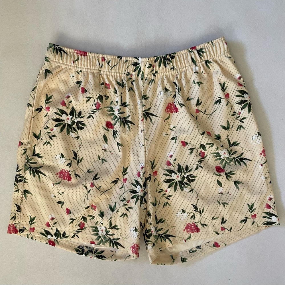 NWOT John Elliott Practice Shorts Yellow Floral Basketball Mesh Large 32” - Picture 5 of 12